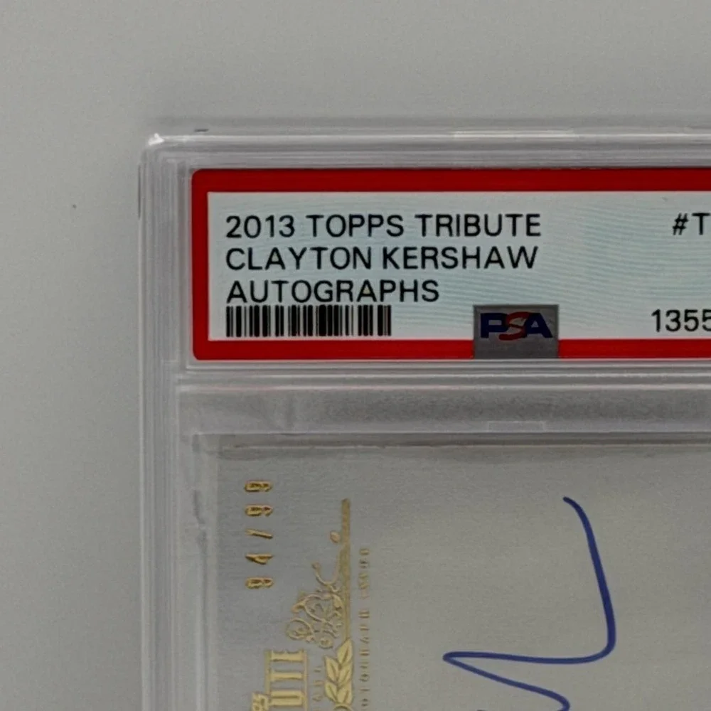 2013 Topps Tribute Clayton Kershaw Autographs #TA-CK2 PSA 9 Los Angeles Dodgers